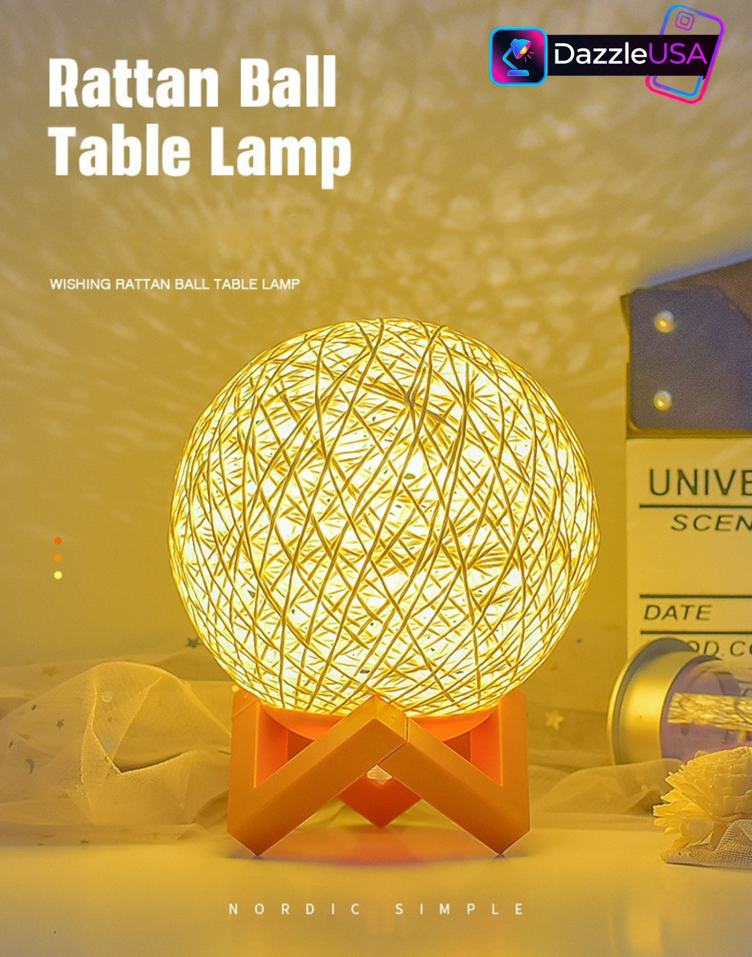 Warm & Colorful LED Moon Lamp – Touch Control Bedroom Night Light