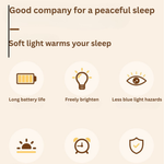 Nightlight Bedroom Sleep Lamp – USB Rechargeable LED Table Lamp with Clock & Touch Control | DazzleUSA