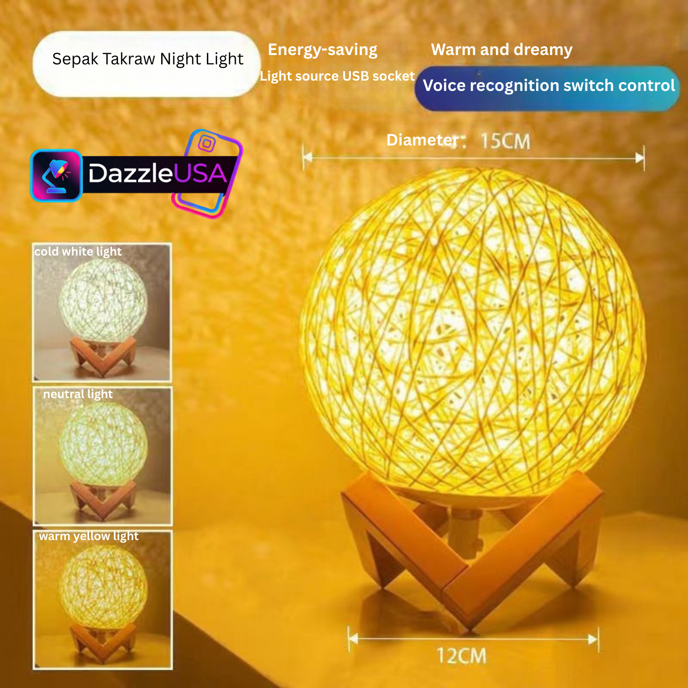 Warm & Colorful LED Moon Lamp – Touch Control Bedroom Night Light