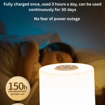 Nightlight Bedroom Sleep Lamp – USB Rechargeable LED Table Lamp with Clock & Touch Control | DazzleUSA