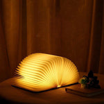 Magical 7-Color Wooden Foldable Book Lamp – USB Rechargeable Night Light