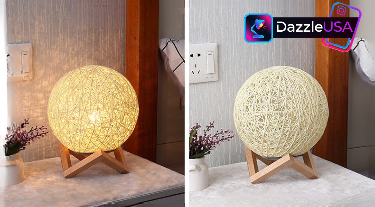 Warm & Colorful LED Moon Lamp – Touch Control Bedroom Night Light