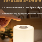 Nightlight Bedroom Sleep Lamp – USB Rechargeable LED Table Lamp with Clock & Touch Control | DazzleUSA