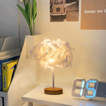 Modern Table Lamp LED Three Colors Light Desk Living Room Bedroom Luxury Feather Lamp