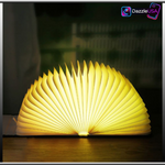Magical 7-Color Wooden Foldable Book Lamp – USB Rechargeable Night Light