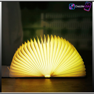 Magical 7-Color Wooden Foldable Book Lamp – USB Rechargeable Night Light