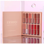 ErshiQi 12 color book lip gloss set Matte Pearlescent non-stick Cup lip glaze lipstick