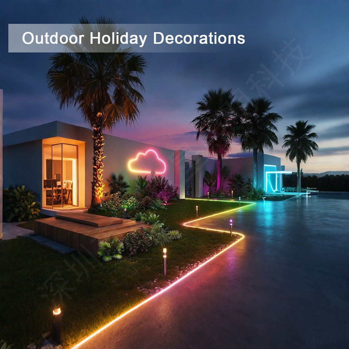 Waterproof RGB Neon Light Strip – Bluetooth Music & Remote Control IP67