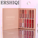 ErshiQi 12 color book lip gloss set Matte Pearlescent non-stick Cup lip glaze lipstick