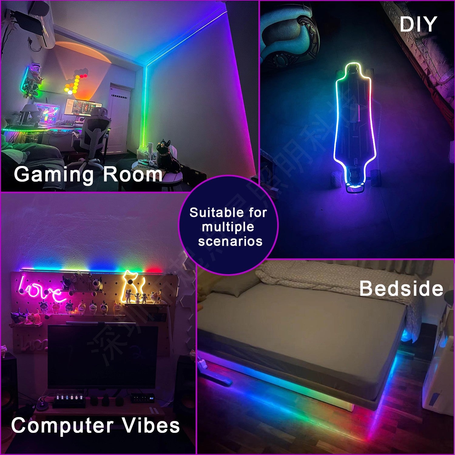 Waterproof RGB Neon Light Strip – Bluetooth Music & Remote Control IP67