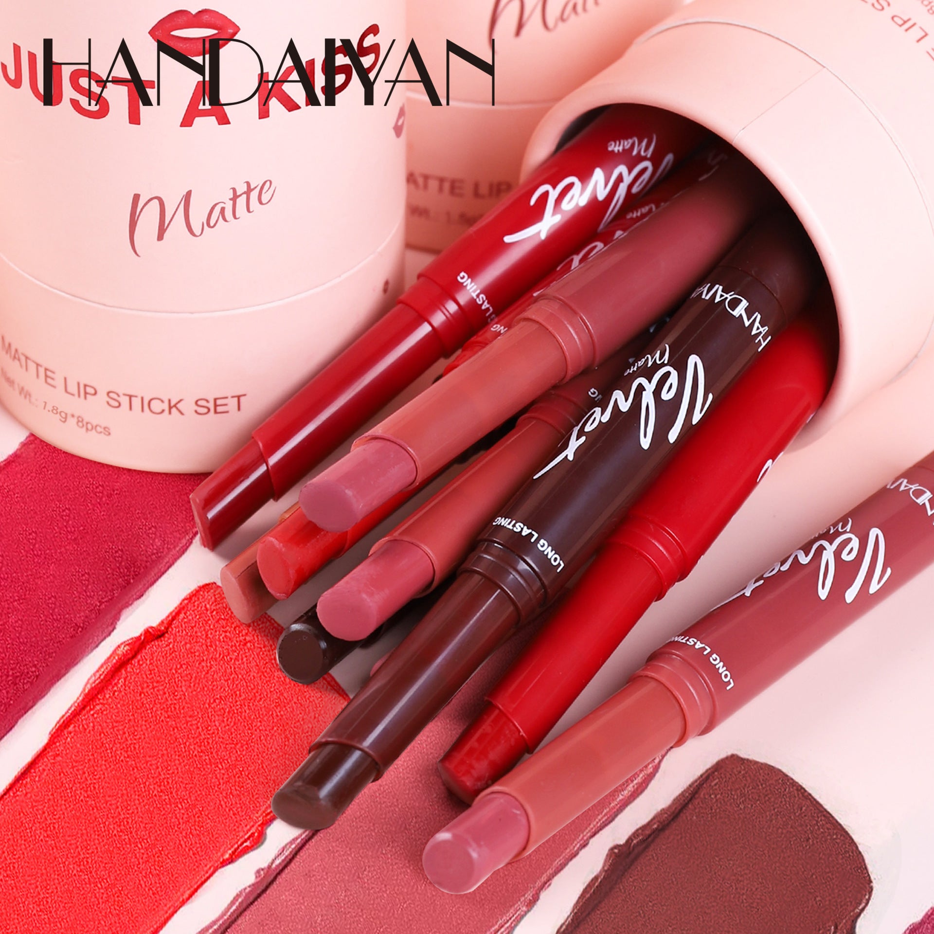 Handaiyan Just a Kiss Velvet Matte Lipstick Set 8 PCS