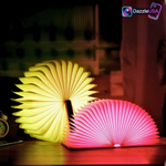 Magical 7-Color Wooden Foldable Book Lamp – USB Rechargeable Night Light