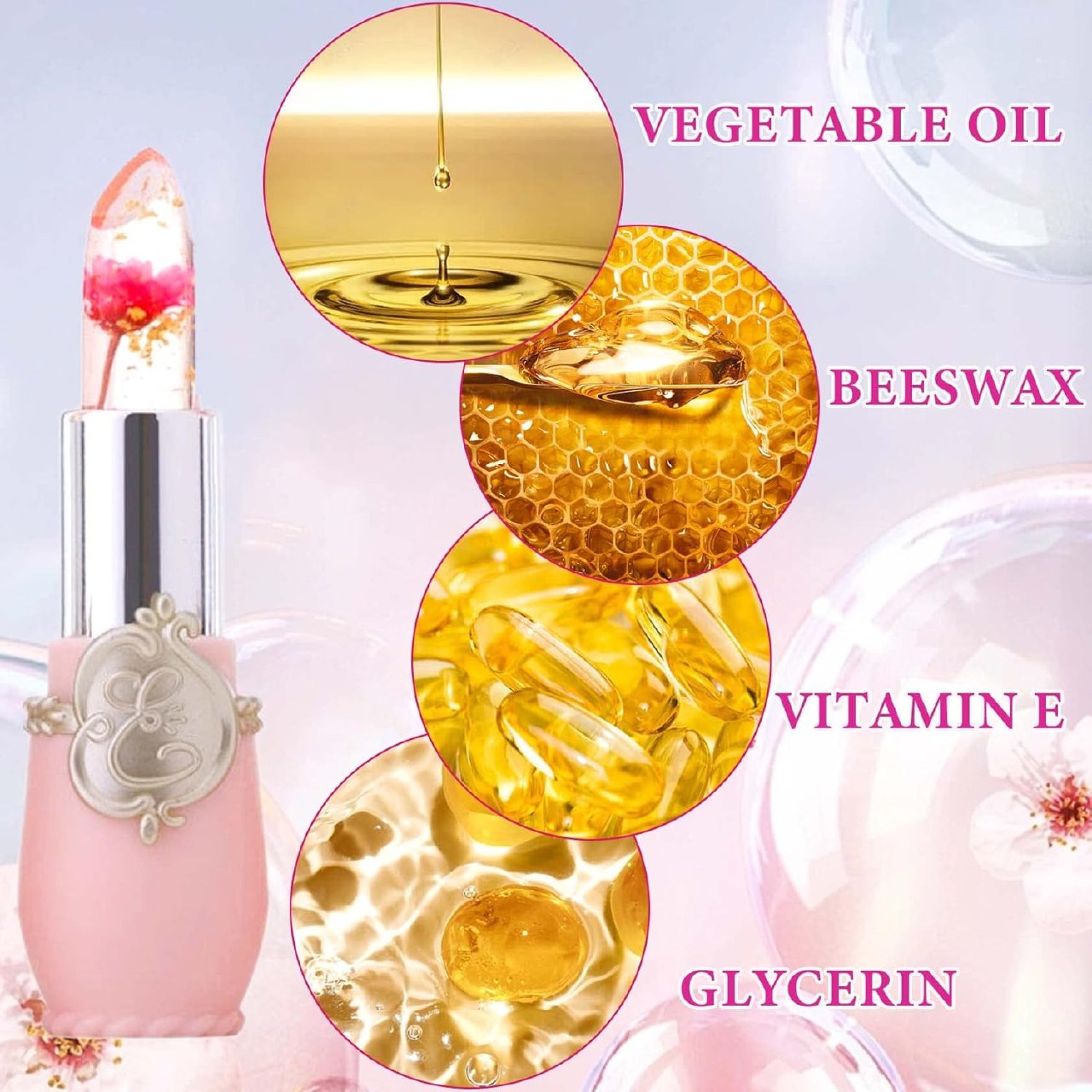 ( ১ পিস) Jelly Dried Flower Color Changing Lip Balm